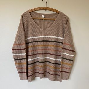 Wishlist Mauve Neutral Stripped Sweater